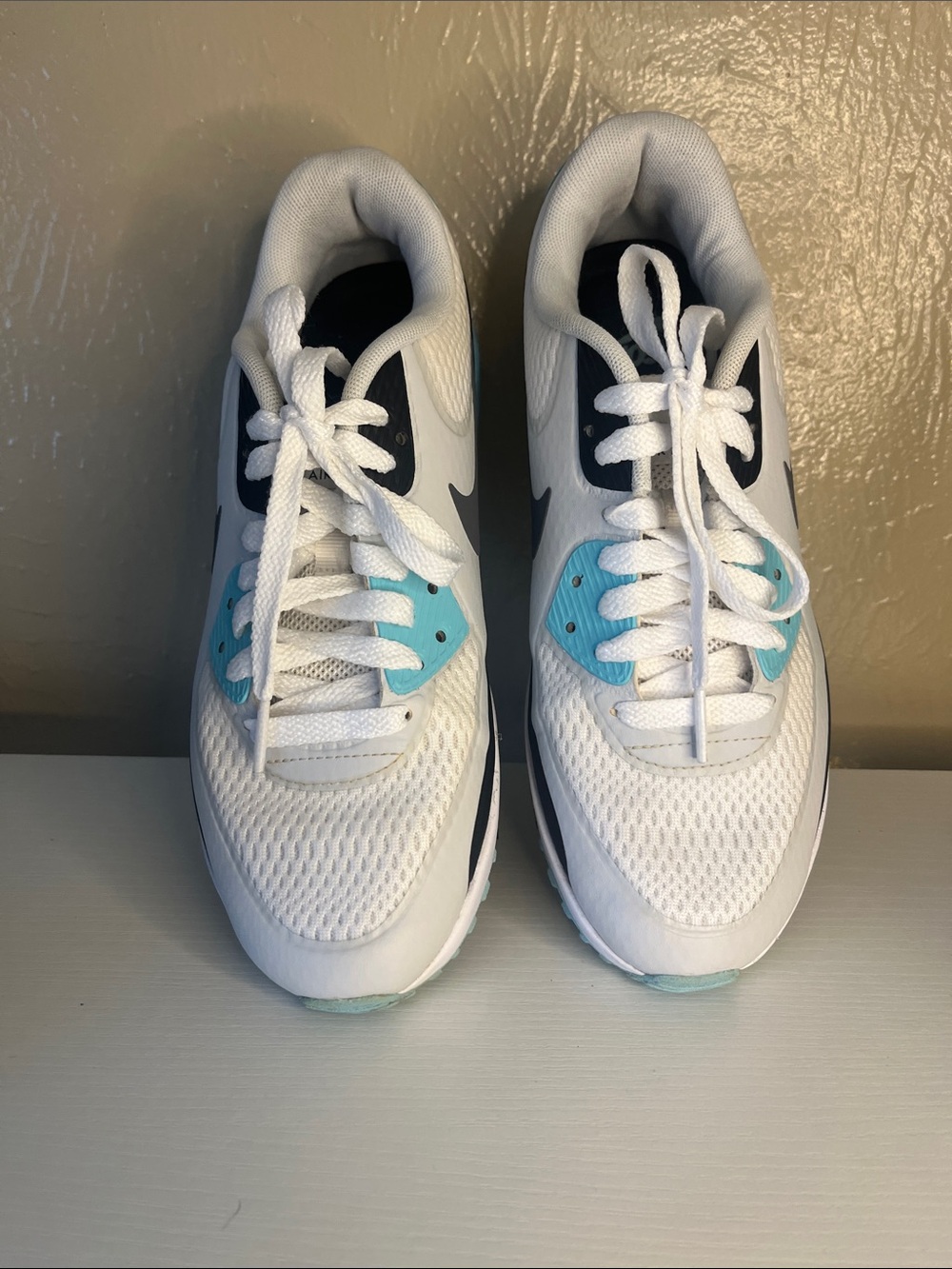 Nike White Sneakers with Teal Accents